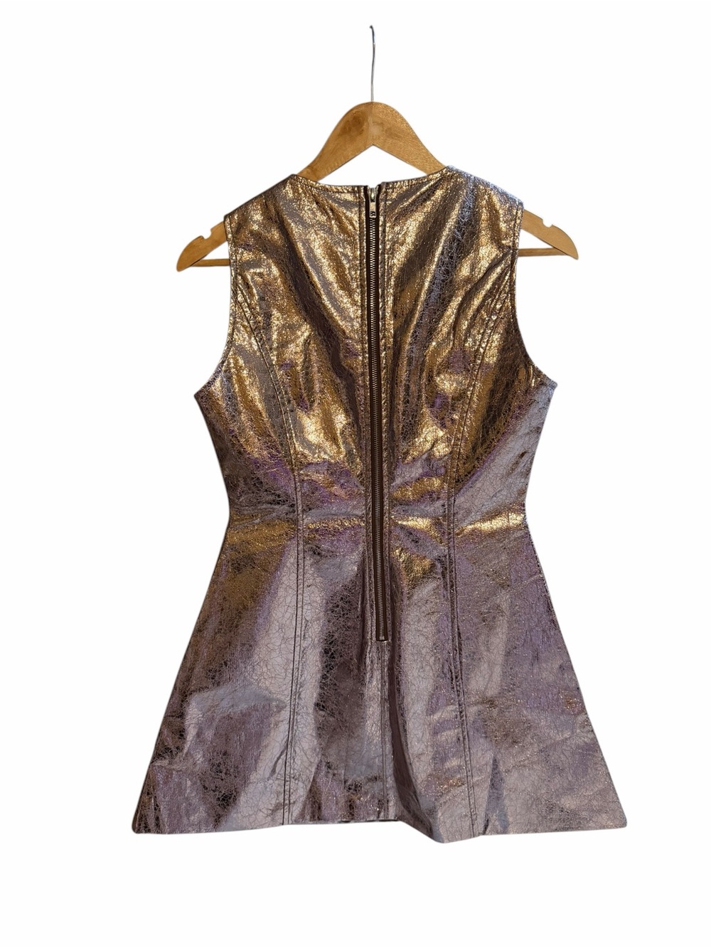 Amylynn NWT Metallic Gold Sleeveless Mini Dress - Picture 6 of 7